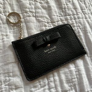 Kate Spade Black Leather Slim Keychain Wallet Card Holder - NWOT